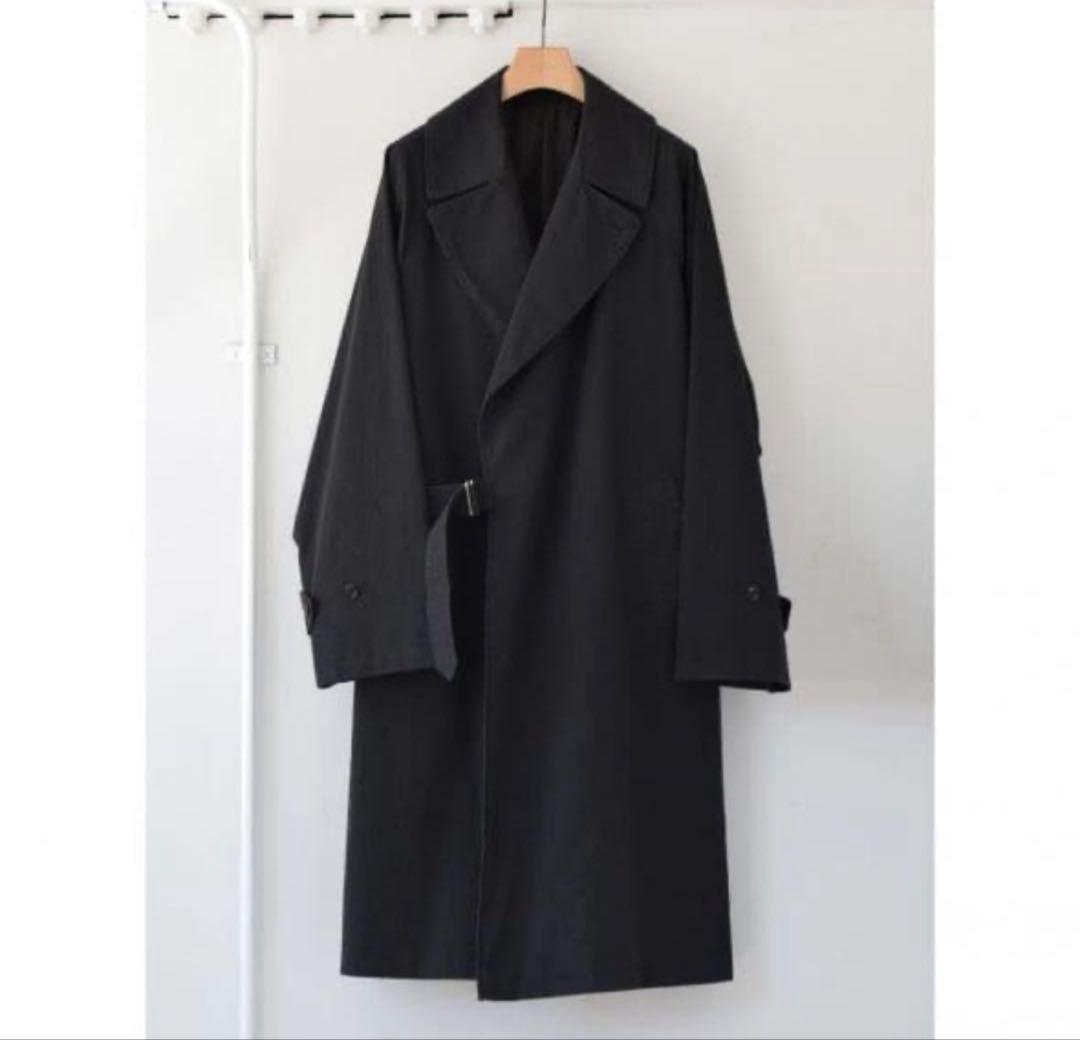 COMOLI　22SS ウォッシュド タイロッケンコート（black）　サイズ2