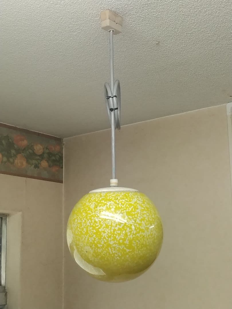 KAWAI照明　イエロー 球形 ペンダントライト　昭和レトロ