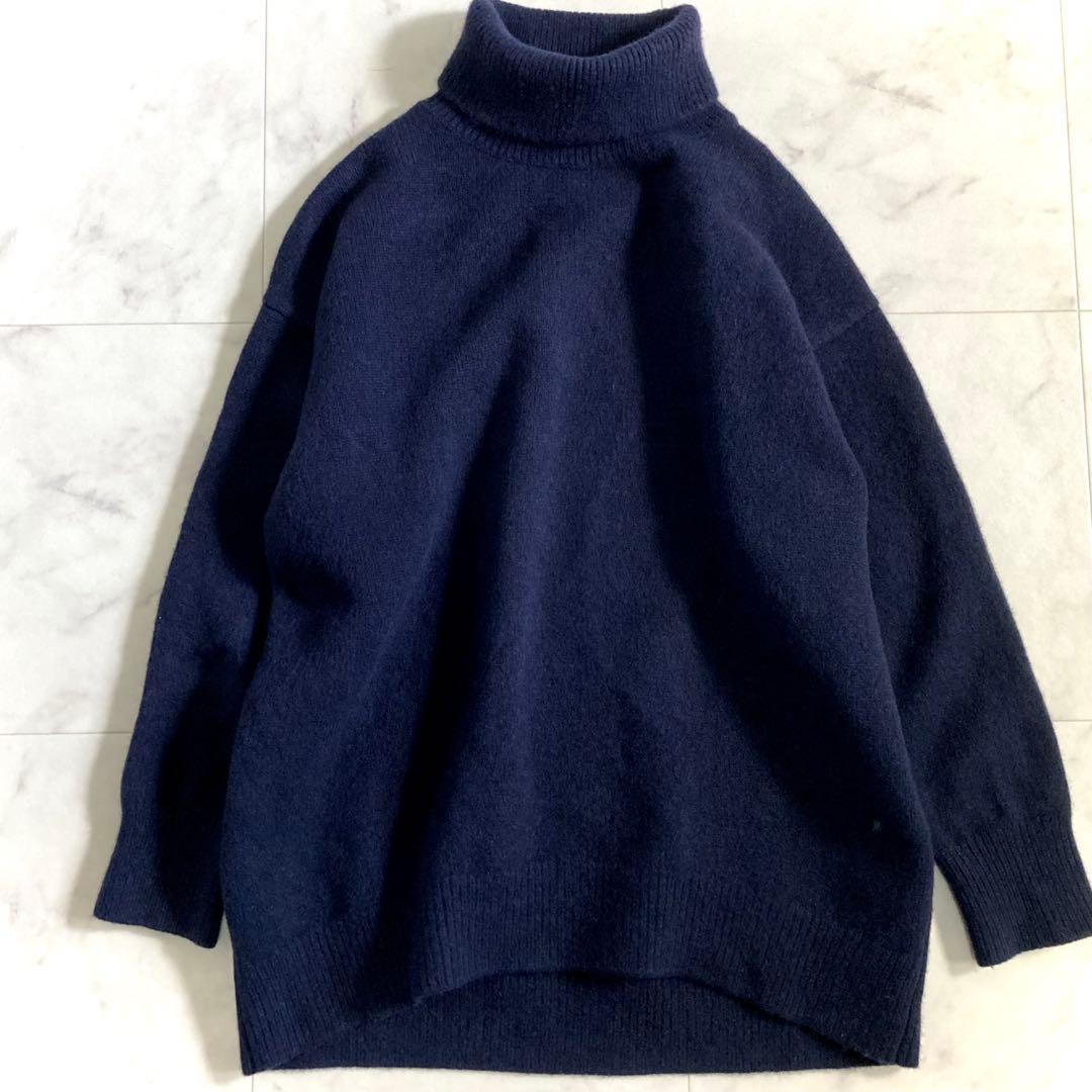 美品 エブール 21AW エキストラファインウール タートルネックニット