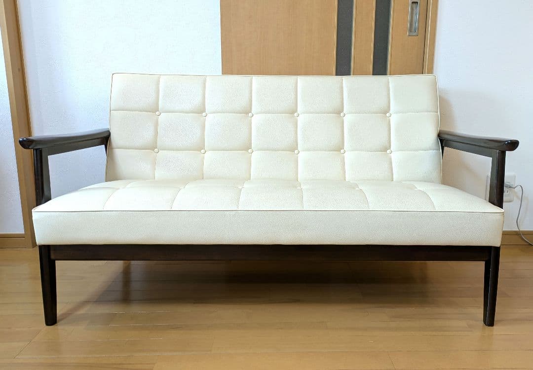 【KP】カリモク60 Kチェア 2シーター アイボリー