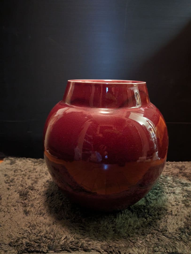 時代物花瓶、壺辰砂中国壺