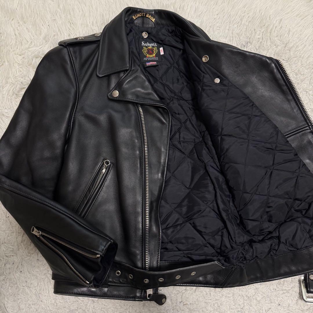 極美品　ショット　613US ワンスター　ダブルライダースジャケット　ブラック