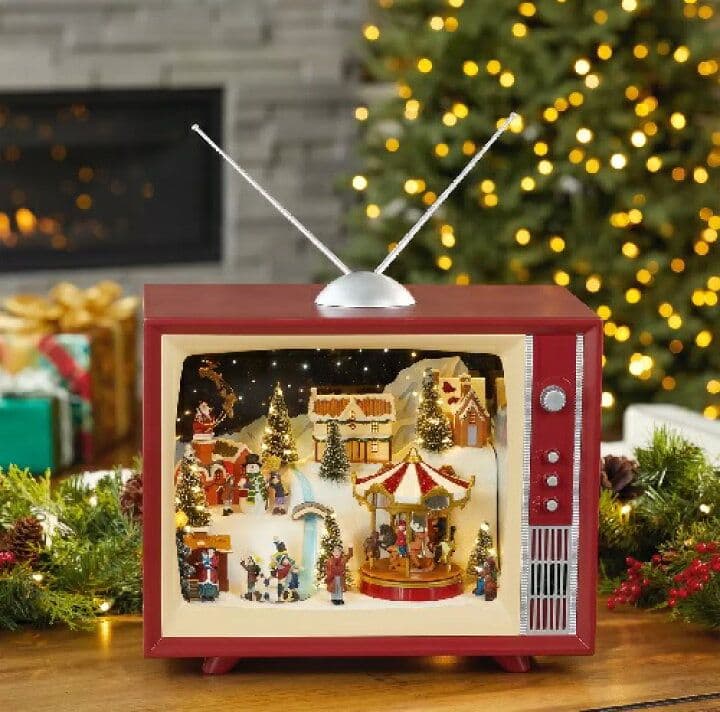 レトロテレビ型クリスマス装飾