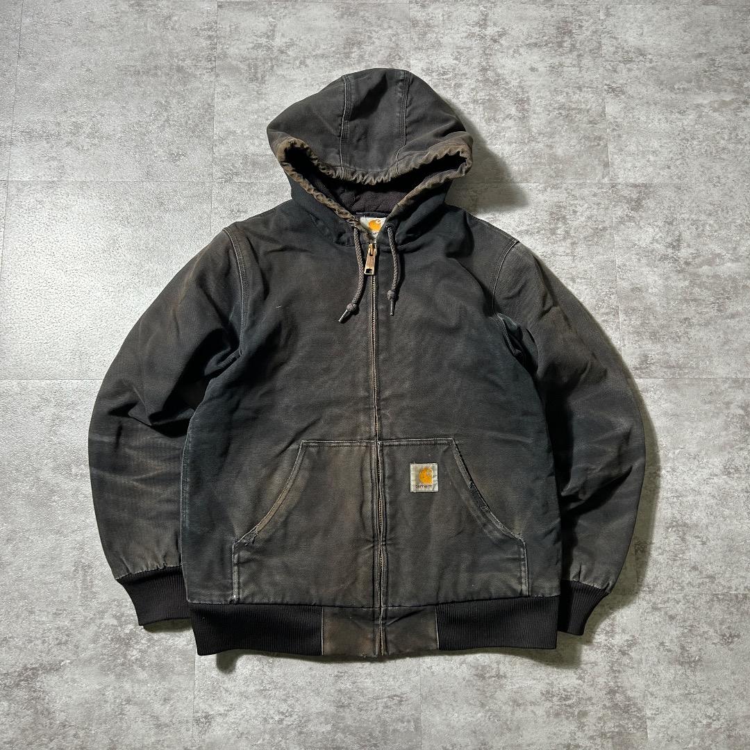 00s USA製 ブラック カーハート アクティブジャケット ダックM