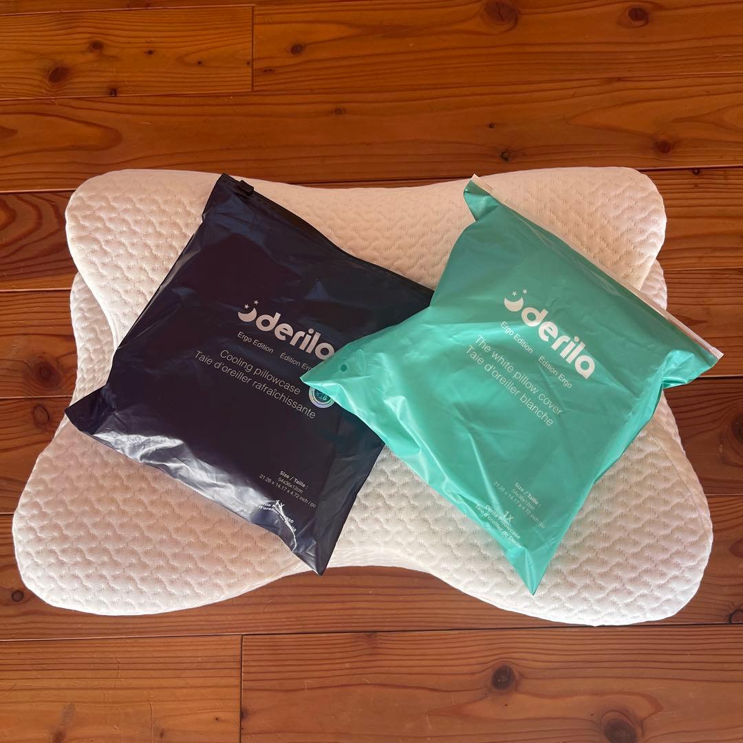 【おかおか】　derila ergo 枕　 本体＋カバー3枚　2セット