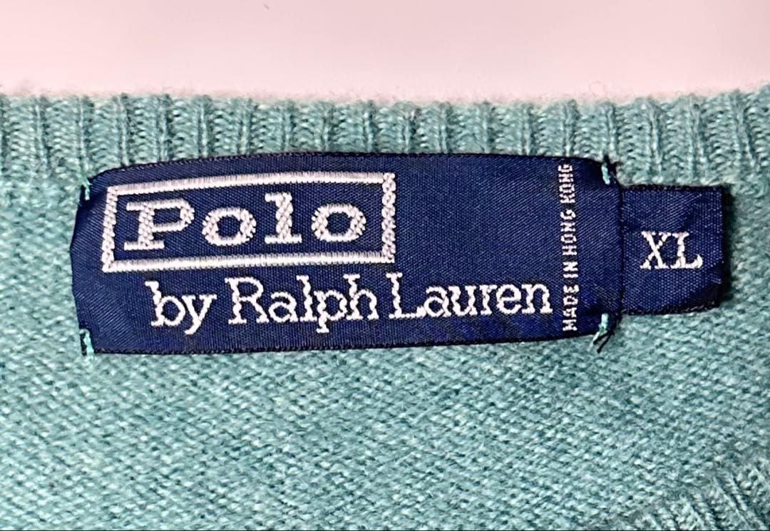 【90s】【POLO RALPH LAUREN】ターコイズ ニット 古着