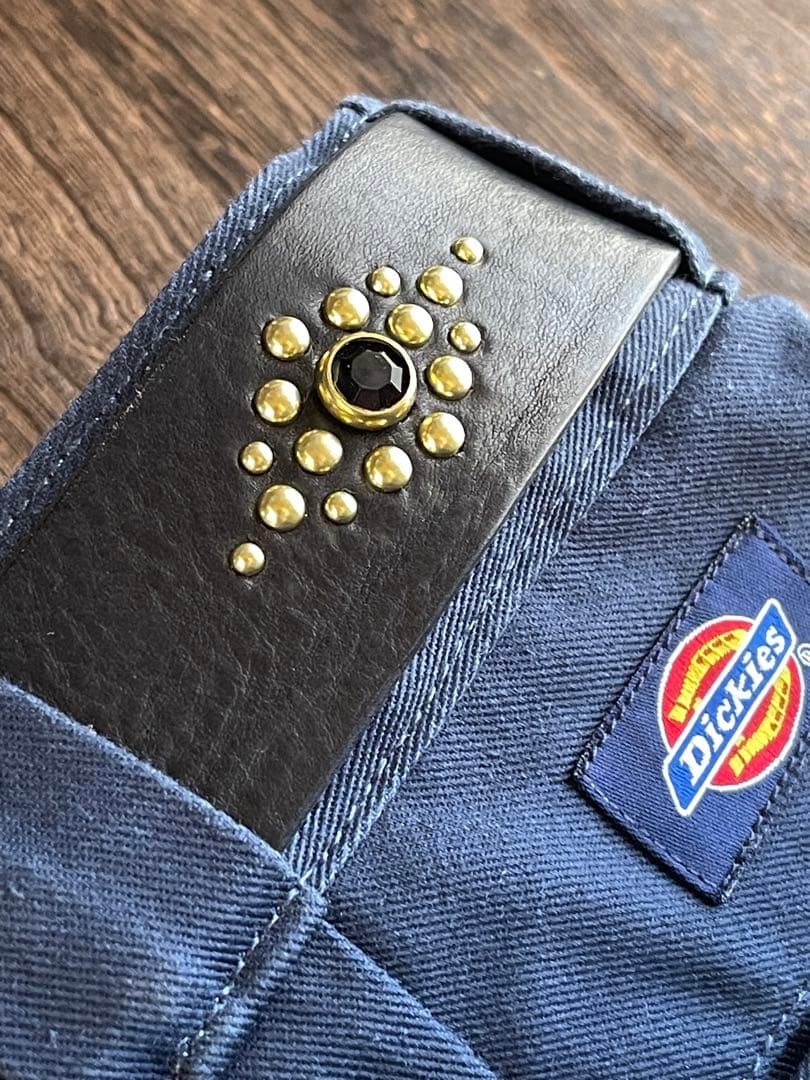 オーダー品　ディッキーズ874専用スタッズベルト　真鍮　オイルドレザー