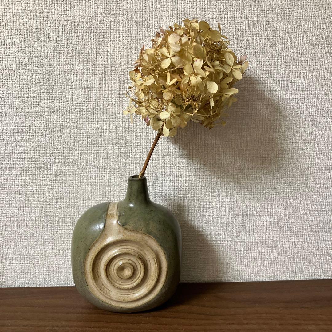 イワツキ 花瓶　ヴィンテージ　フラワーベース　かしわ窯　北欧風　モダン