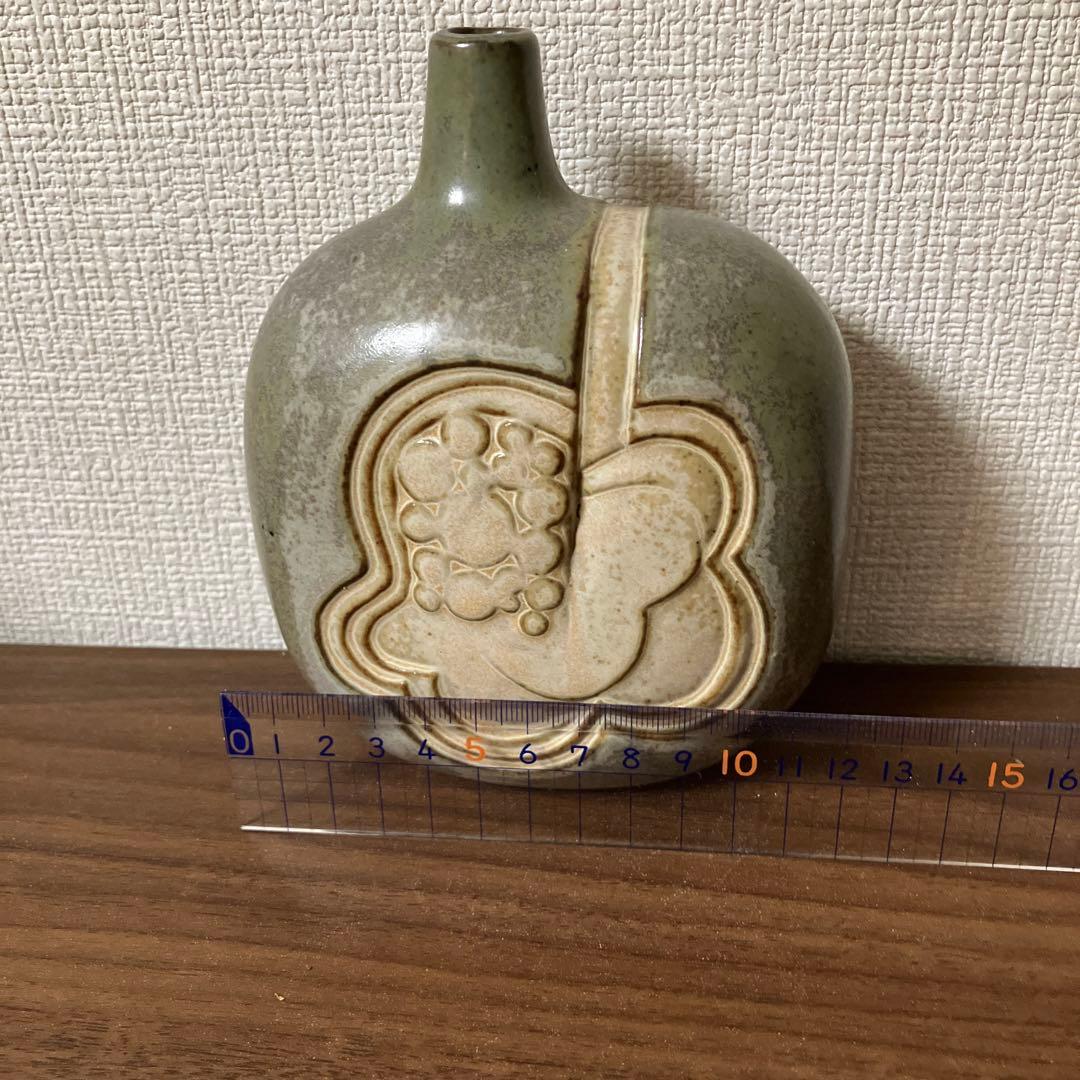 イワツキ 花瓶　ヴィンテージ　フラワーベース　かしわ窯　北欧風　モダン