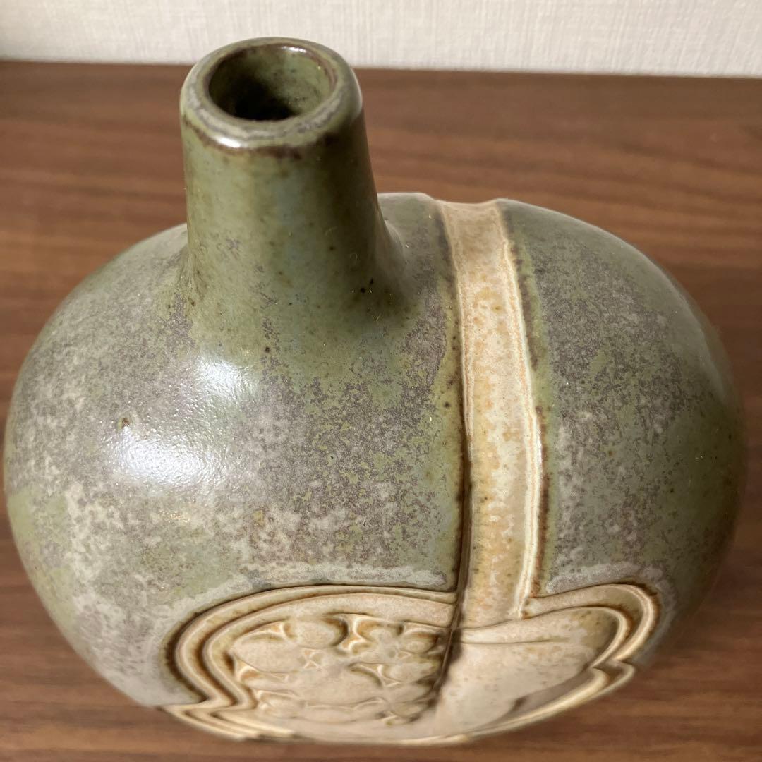 イワツキ 花瓶　ヴィンテージ　フラワーベース　かしわ窯　北欧風　モダン