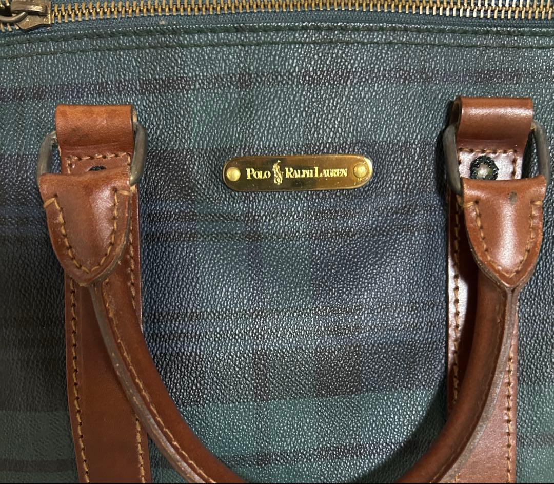 POLO RALPH LAUREN ミニボストンバッグ チェック柄 ヴィンテージ