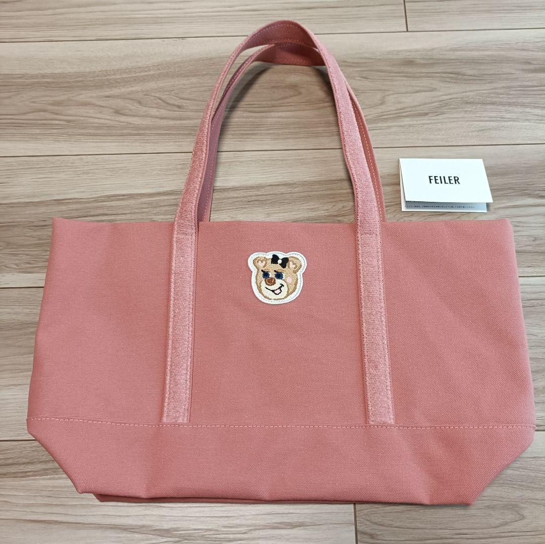 【Feiler　フェイラー】オールドテディガール　ピンク　トートバッグ　大