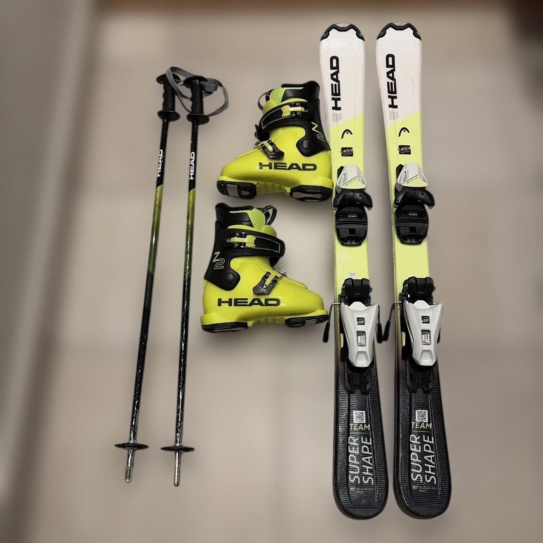 ジュニアスキーセット　HEADスキー板107cm 靴19-19.5cmのセット