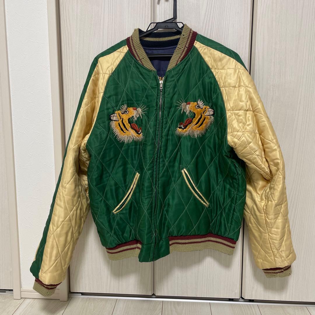 東洋　スカジャン　虎　龍　鷹　グリーン　ネイビー