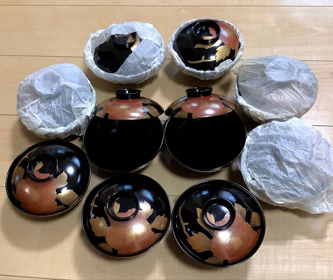 [輪島塗】蓋付き吸い物椀10客セット