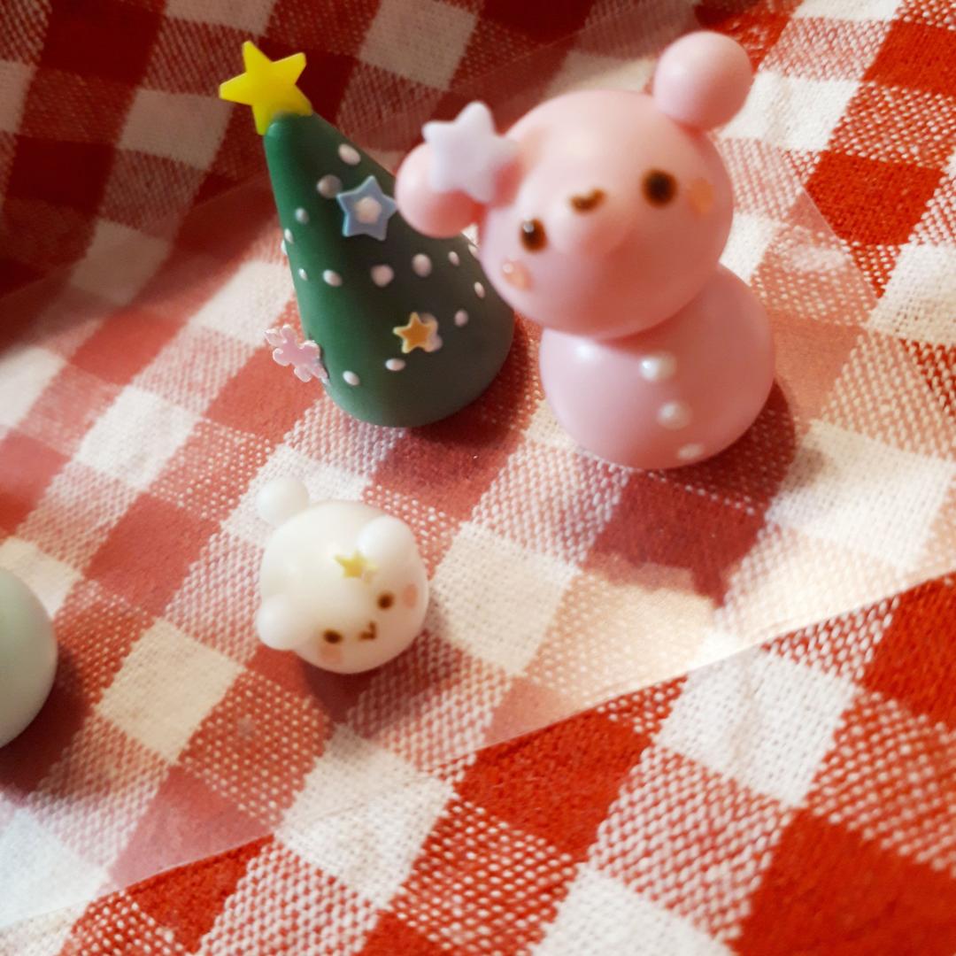 クリスマス☆くま雪ダルマ(ピンク)&雪くま