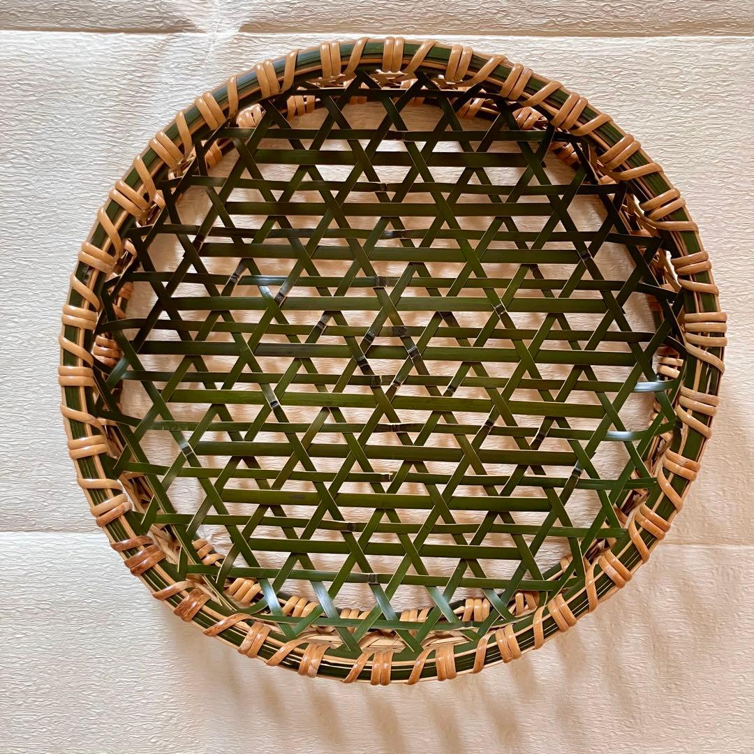 竹籠 盛り籠 青竹 大型 35cm