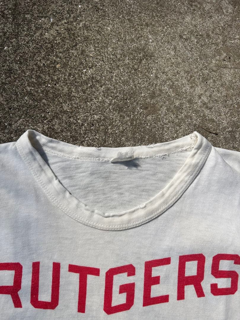 60s後期~70s前期Champion フットボールTシャツ(染み込みプリント)