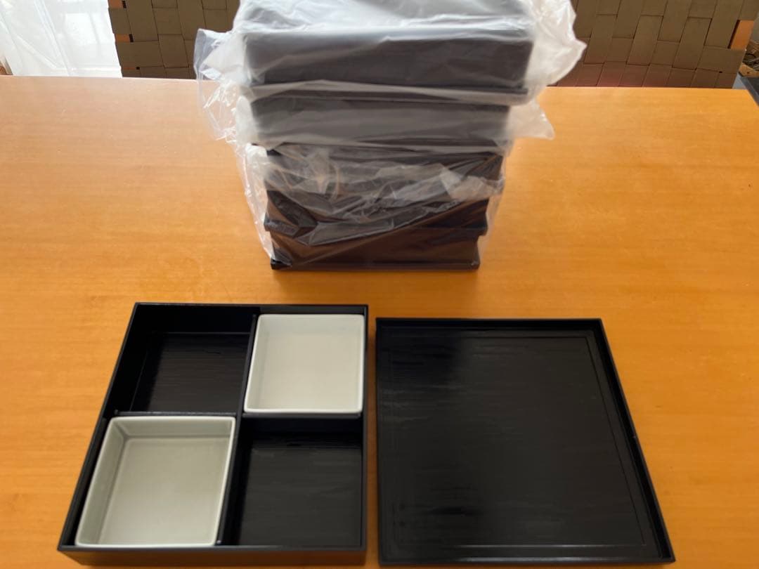 松花堂弁当箱　5セット（陶器2p×5個付き）