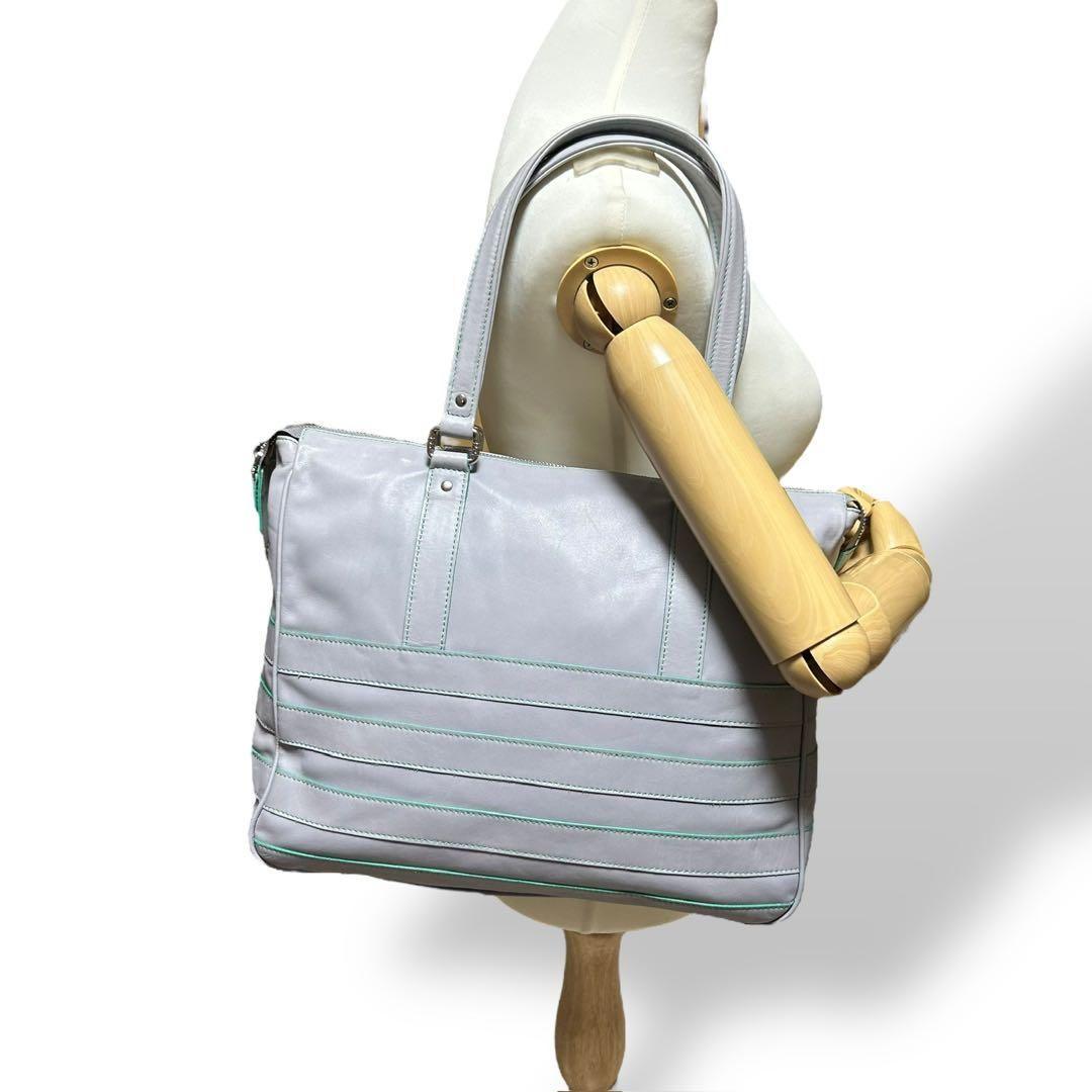 未使用級 JAQUE LE COREEトートバッグ A4トレオン グレー