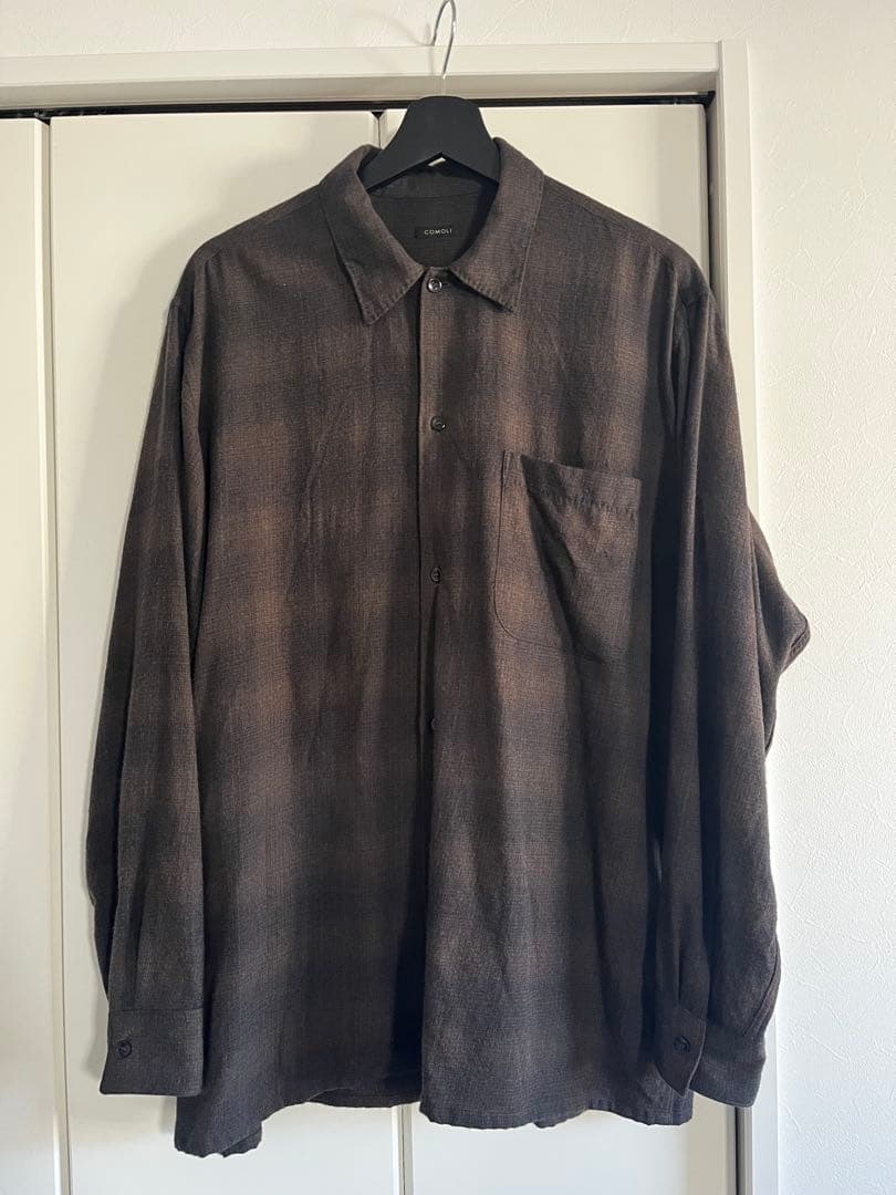 Y*l様 COMOLI 22aw ウールチェック オープンカラーシャツ　サイズ2