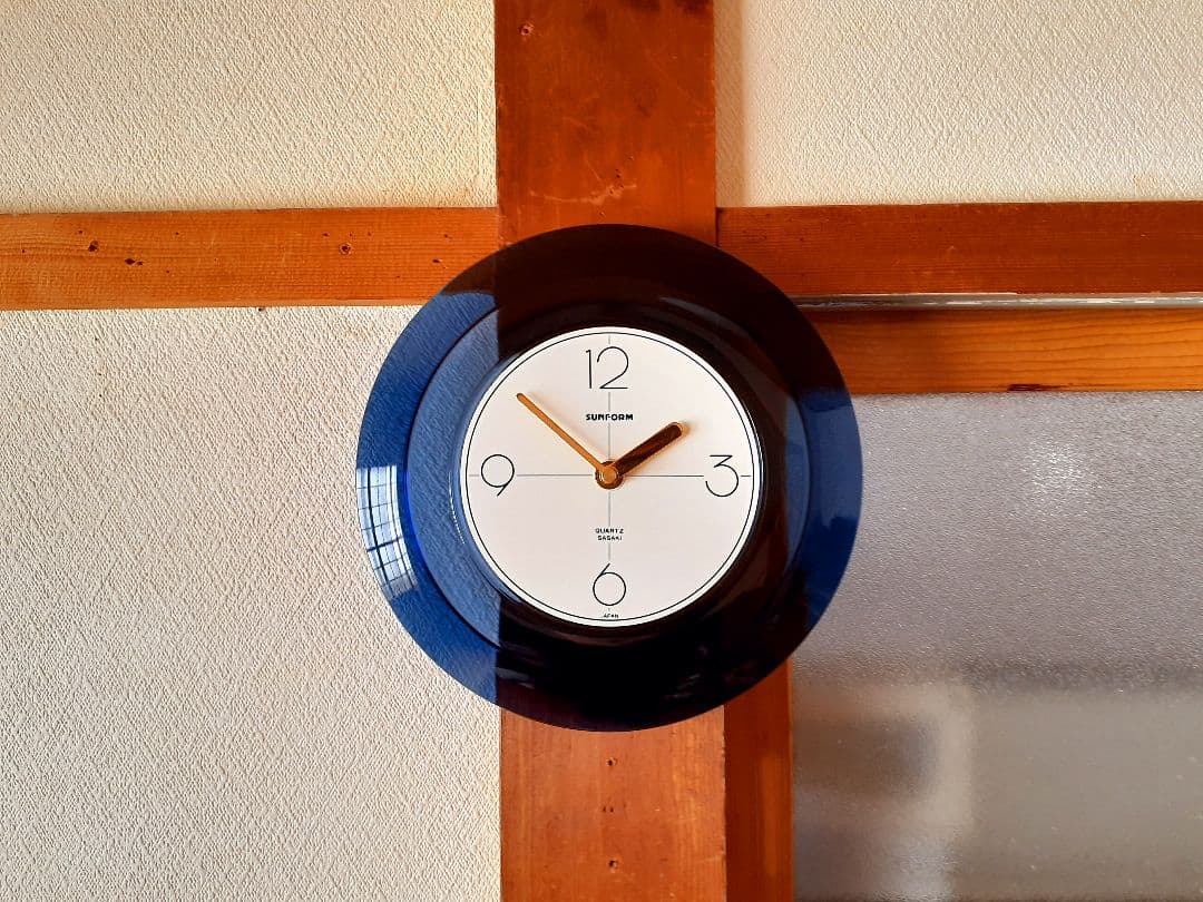 佐々木硝子　掛け時計　ポストモダン　ビンテージ　SUNFORM CLOCK