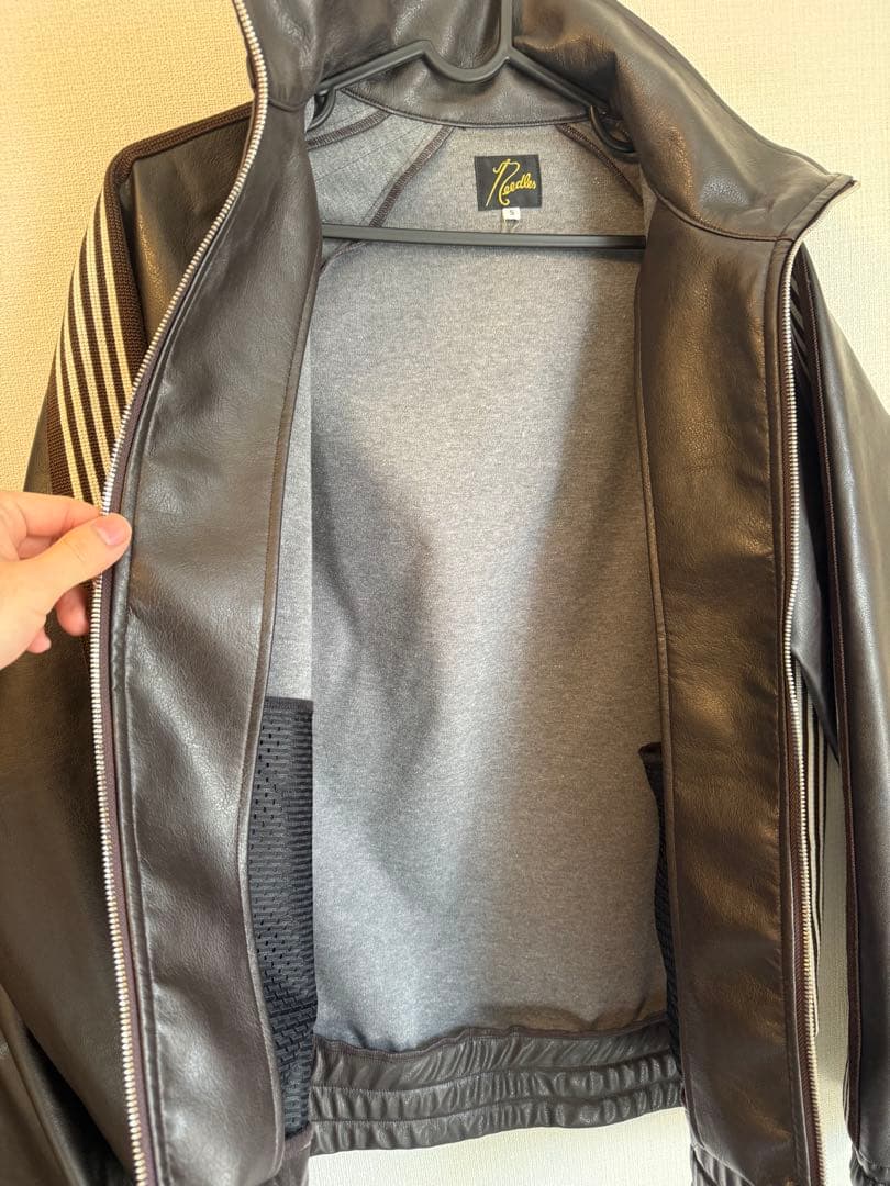 nubian別注　needles レザートラックジャケットs美品