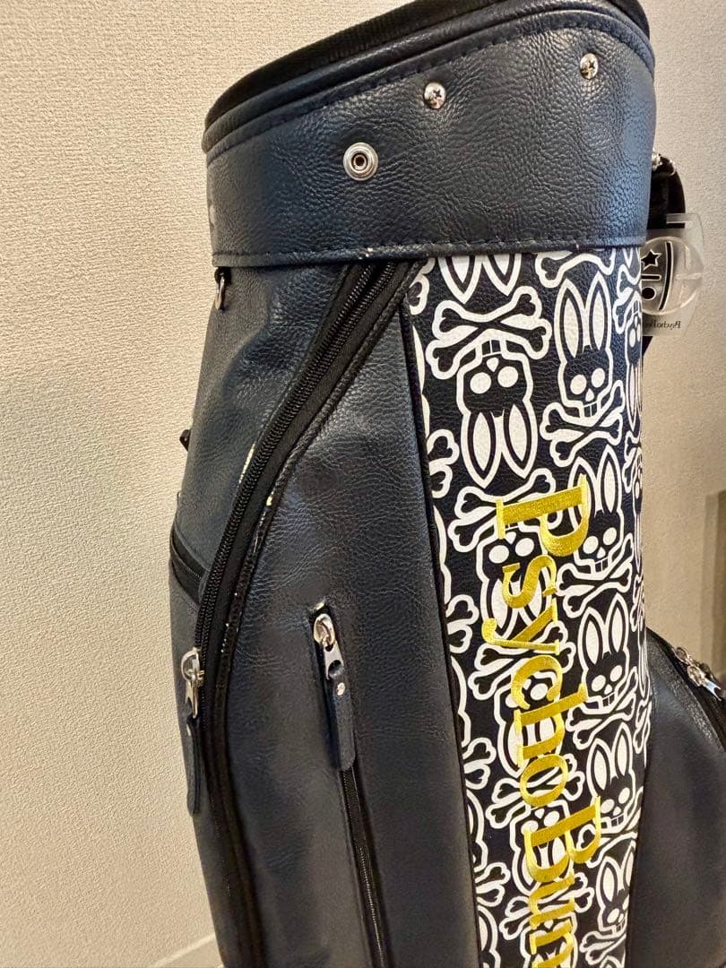 Psycho Bunny キャディバッグ 紺/白/黄色