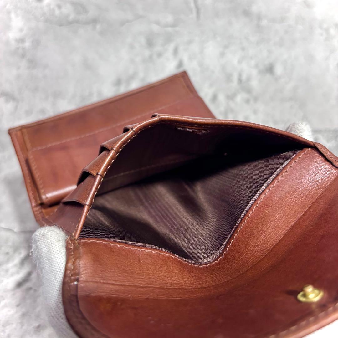 【稀少なアンティークブライドルレザー！】ホワイトハウスコックス 3つ折り財布 茶