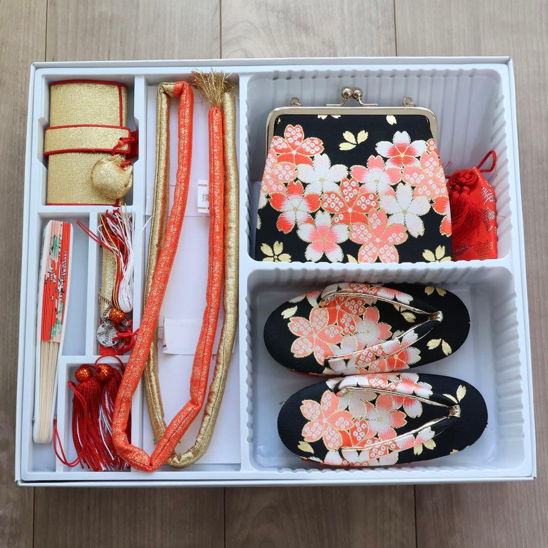 ★七五三の帯セット 3〜5歳 ★ 小物セット 草履 バッグ美品