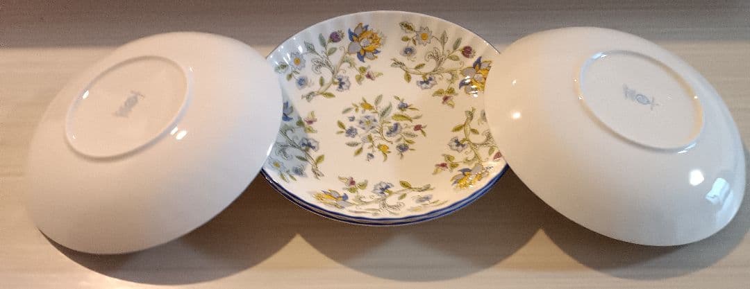 ミントンハドンホールブルー花柄ボウル4枚セット