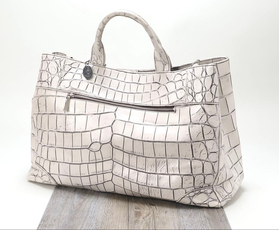 極美品JRA認定　クロコダイル目地染ボストン、トートバッグ、大きめバック