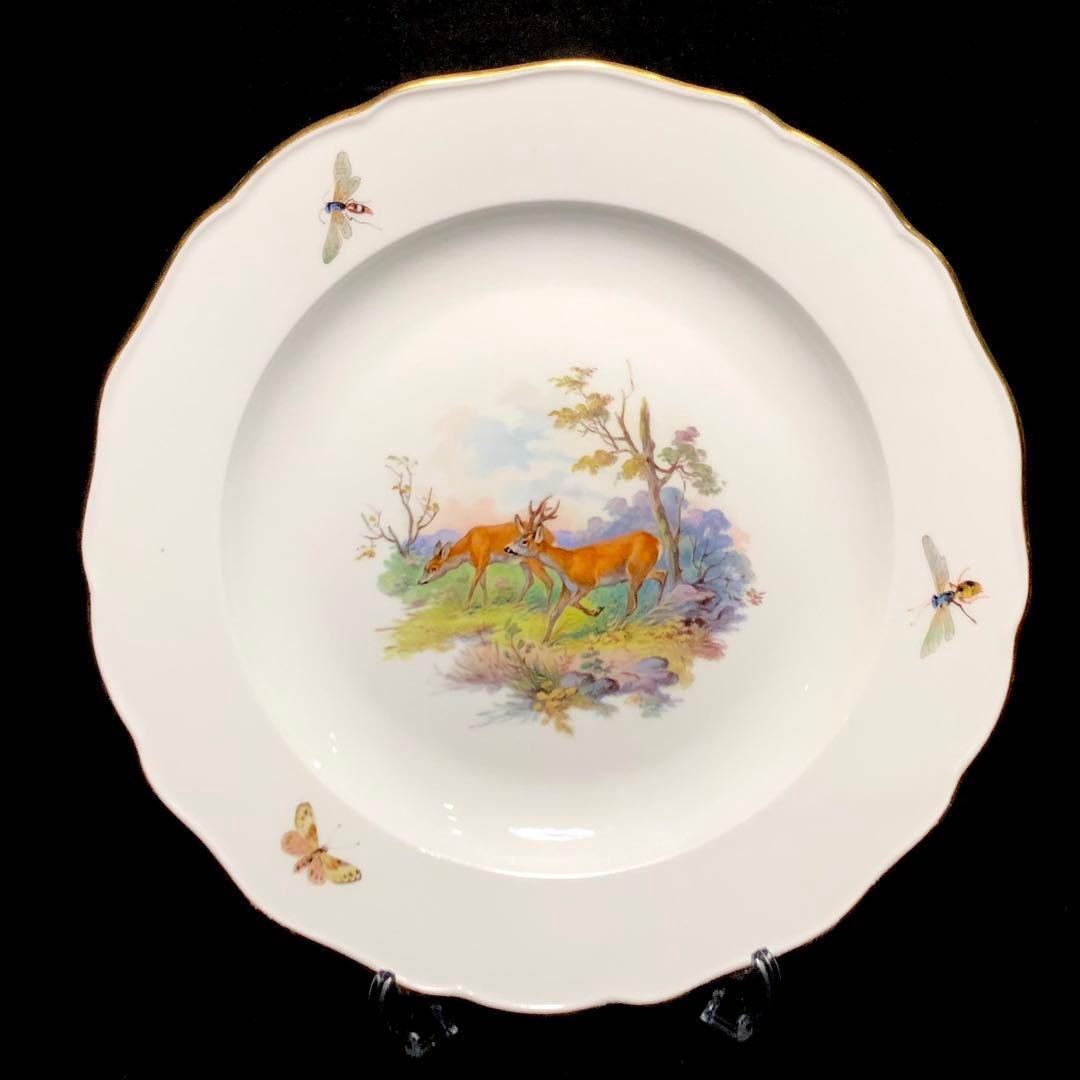 Meissenマイセン/※1級品 ワイルドアニマル 鹿　野生シカ　蜂　25cm