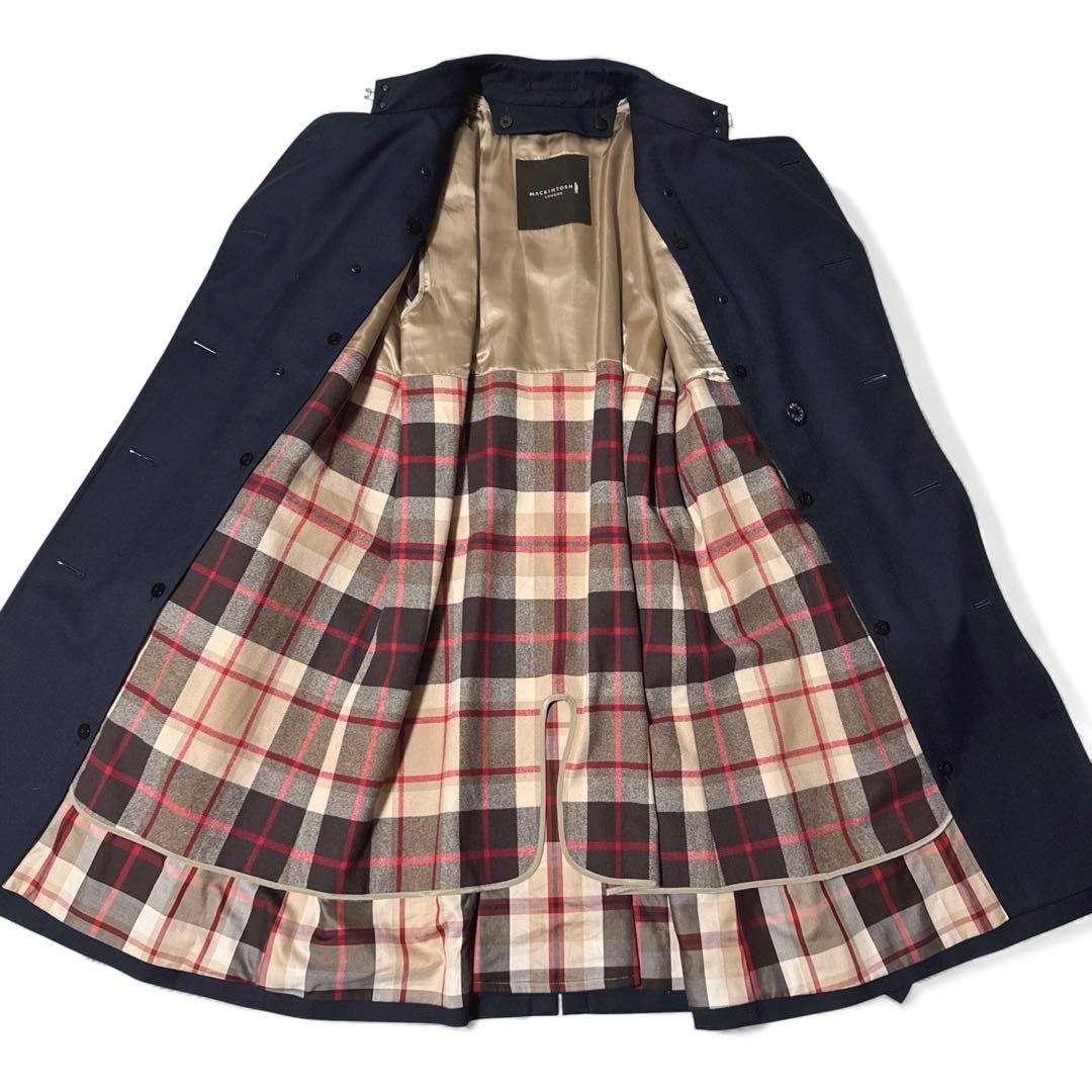 極美品✨️マッキントッシュロンドンウールギャバトレンチコート　ウールライナー　紺