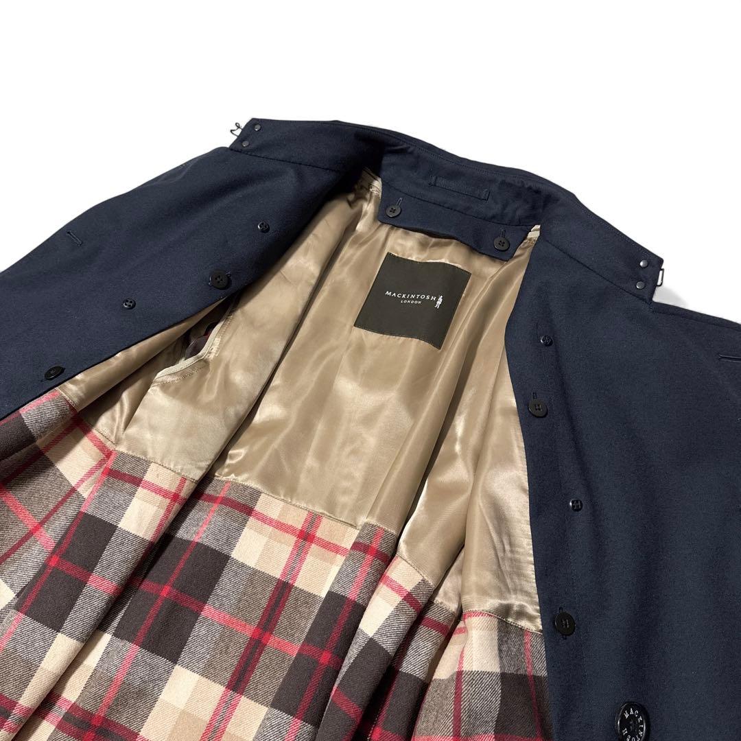 極美品✨️マッキントッシュロンドンウールギャバトレンチコート　ウールライナー　紺