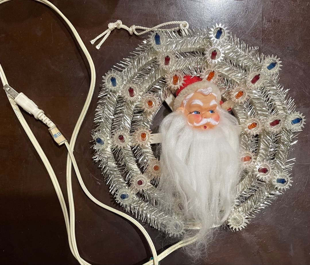 【いいね不要】難ありクリスマスイルミネーションスピンライトサンタXmas レトロ
