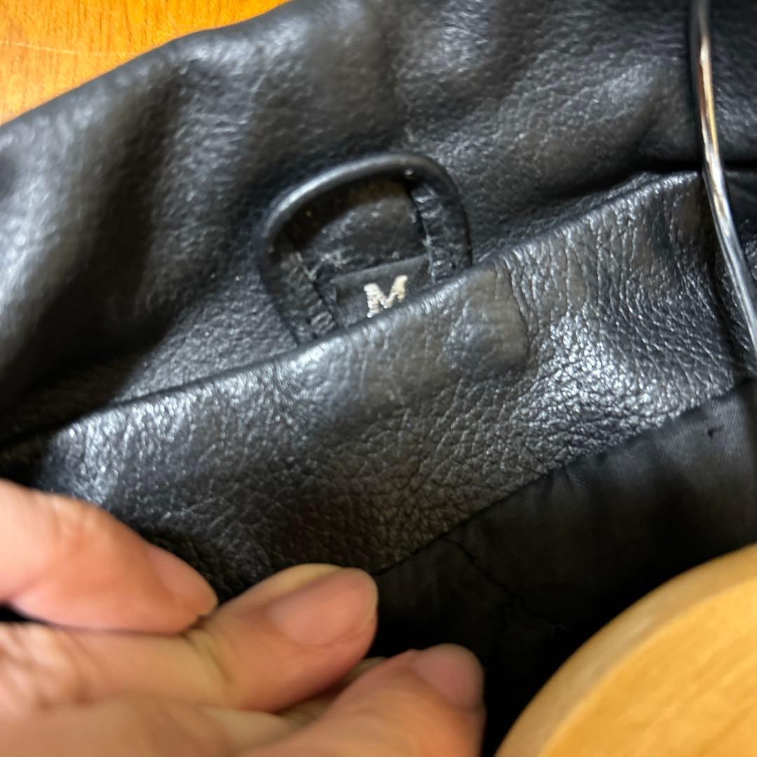 Echtes Leder ダブルライダース レザー 黒