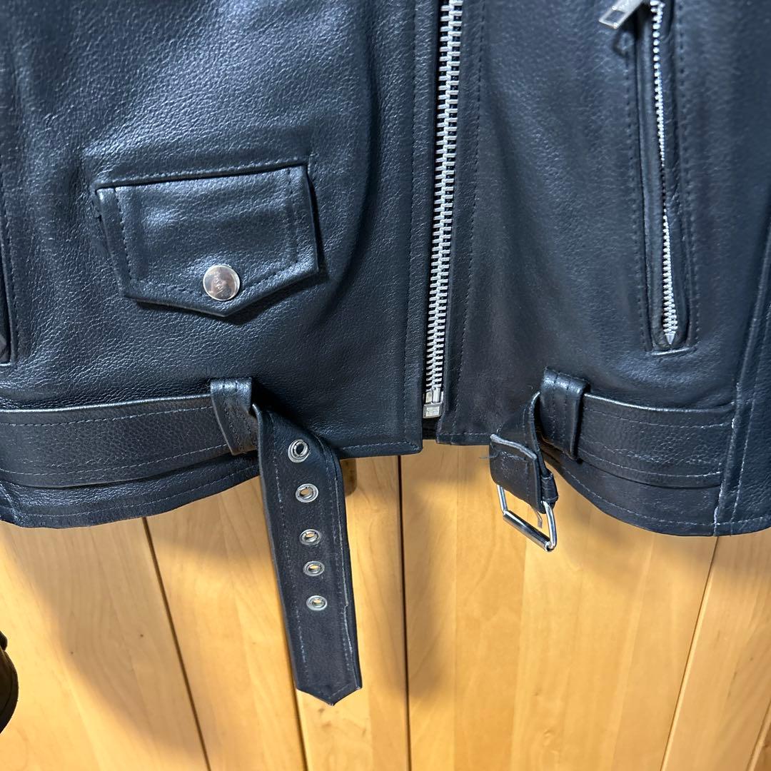 Echtes Leder ダブルライダース レザー 黒