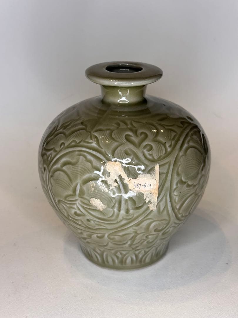 【新年セール】耀州窯 青磁 花瓶 中国古美術 时代物