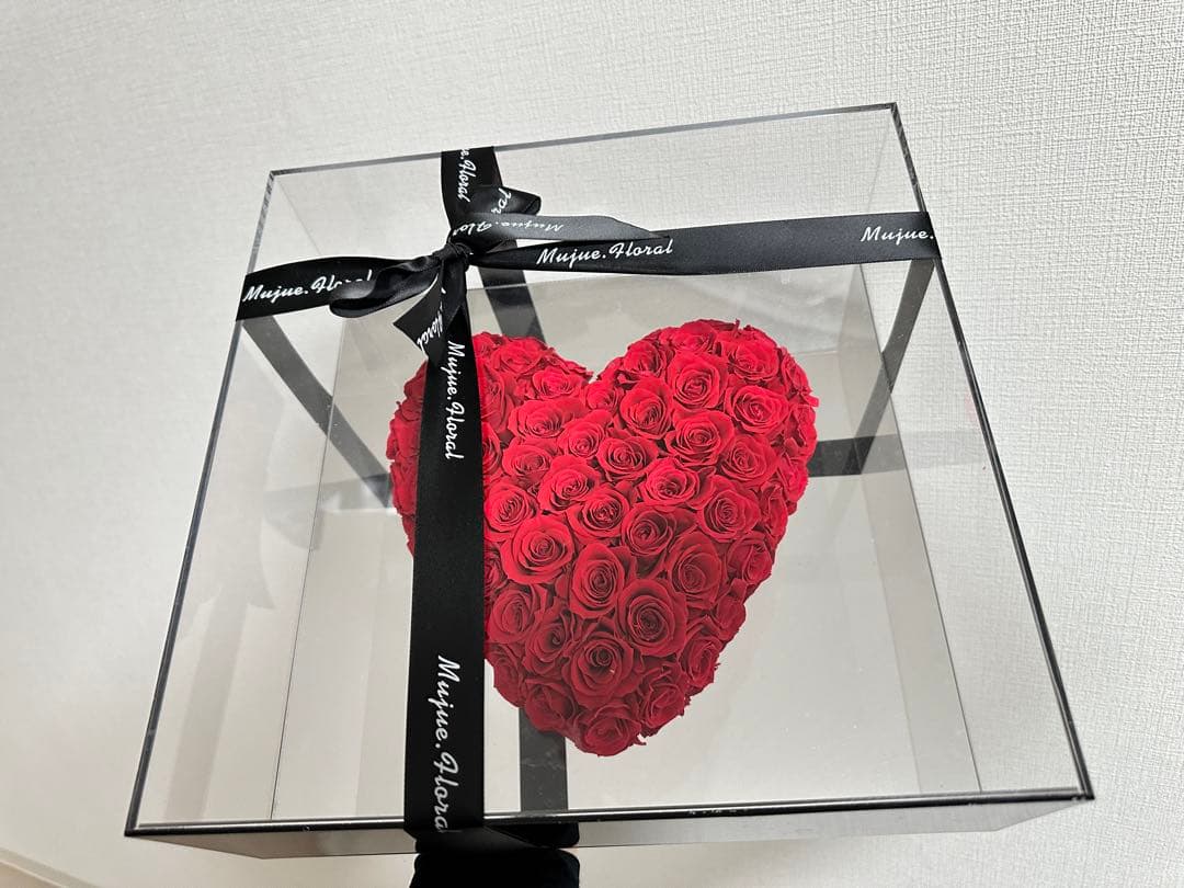 インテリア　プリザーブドフラワー　ハート　バラ　薔薇