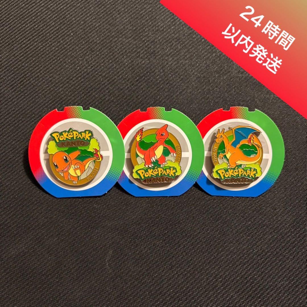 ポケパーク ピンバッジ 3個セット ヒトカゲ / リザード / リザードン