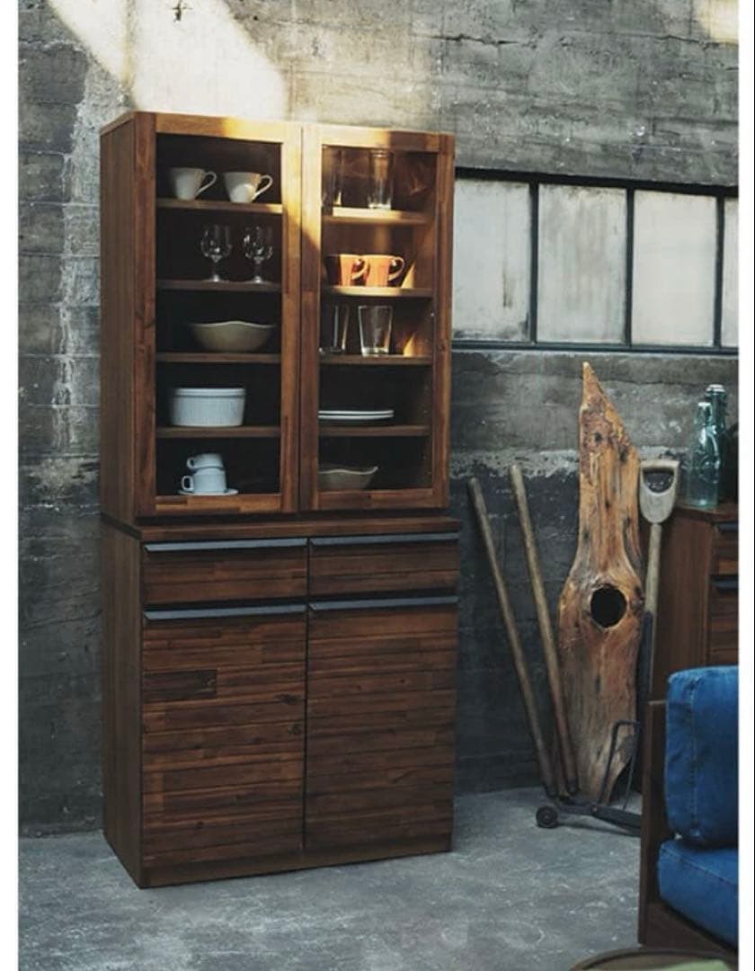 【美品】unico SWELLA カップボード ブラウン