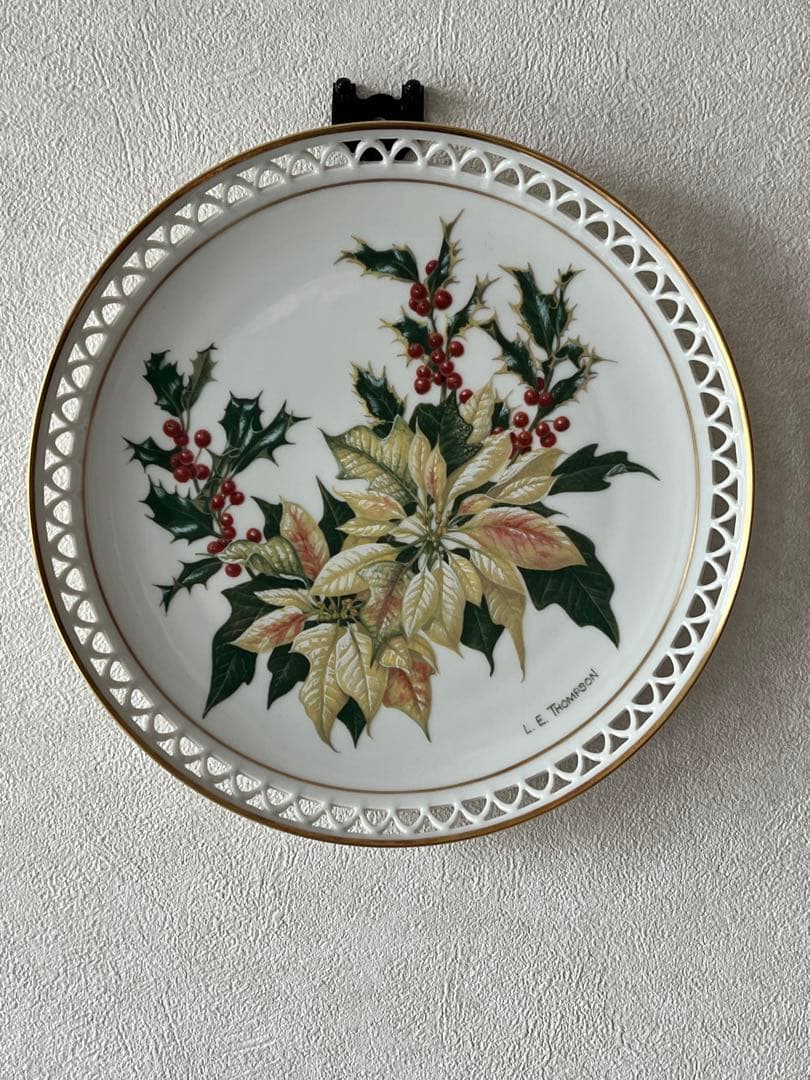 透かし彫り装飾皿　12月　カントリーガーデンコレクション　B&G　希少アイテム