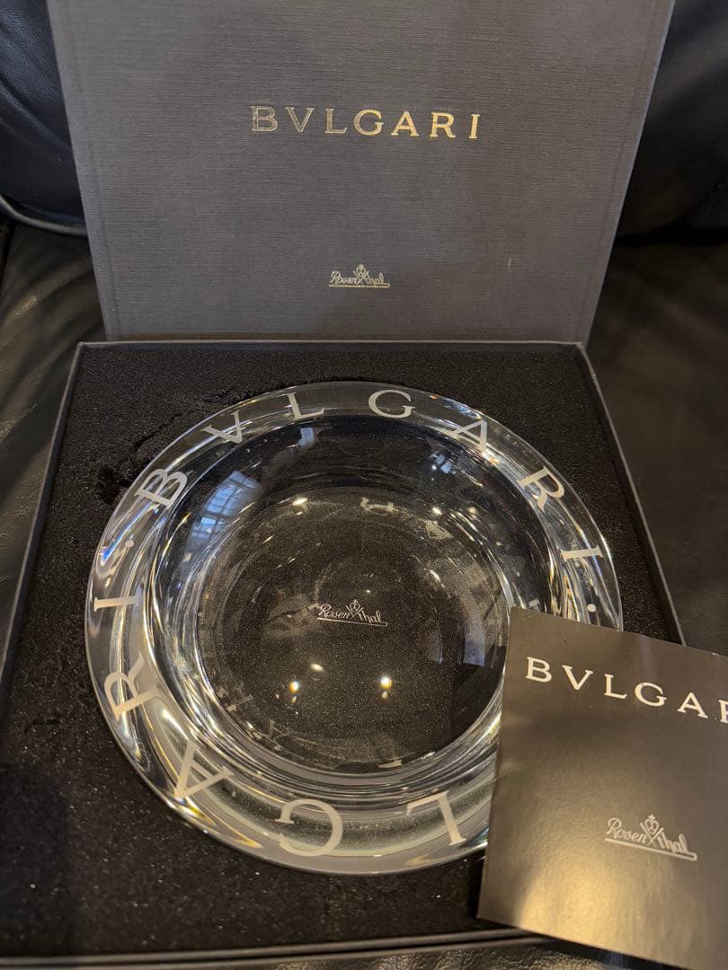 希少BVLGARI ローゼンタール クリスタル アッシュトレイ 専用箱20cm