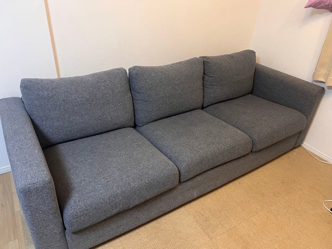 IKEA 3人掛けソファ グレー