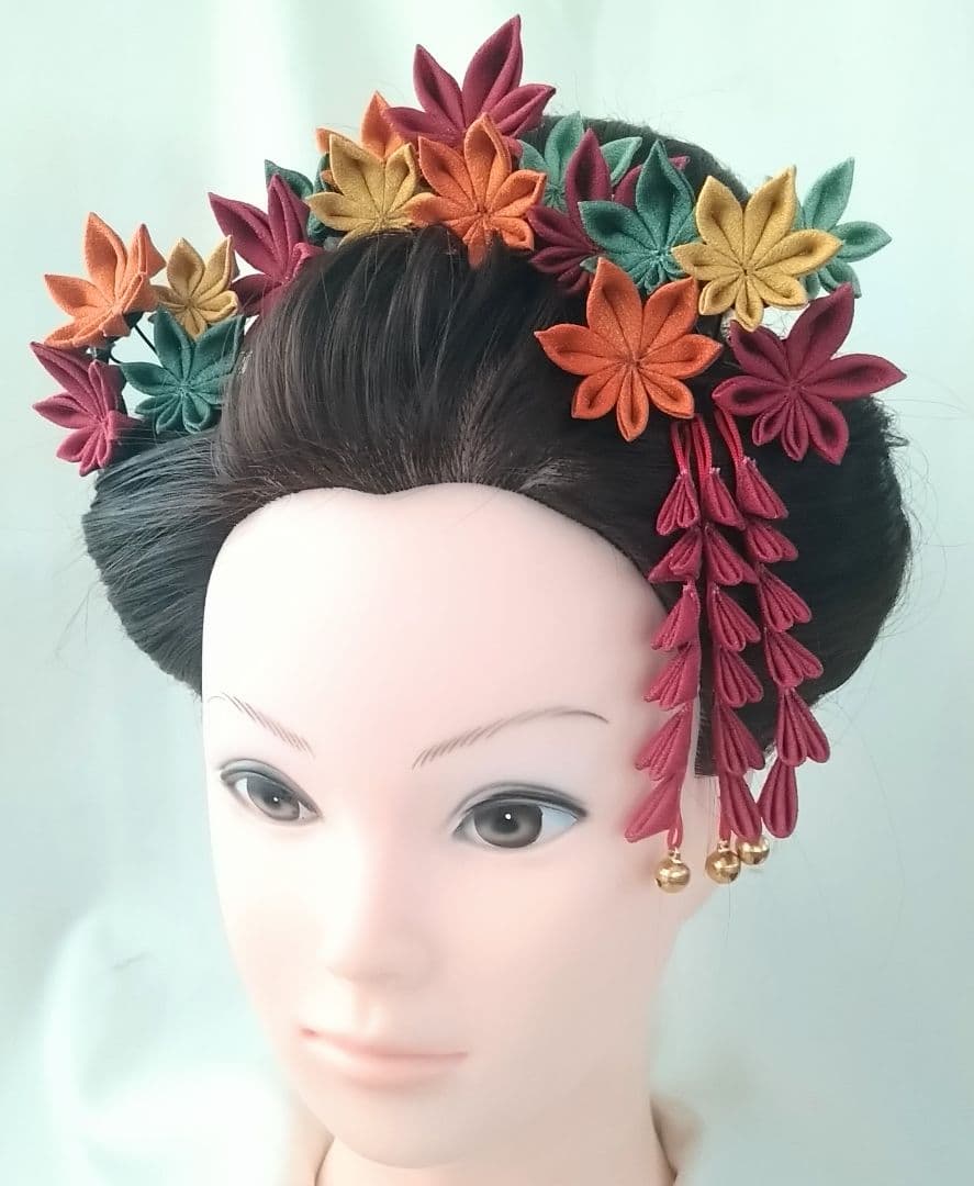 七五三 つまみ細工 紅葉 勝山使いにも 髪飾り（G）