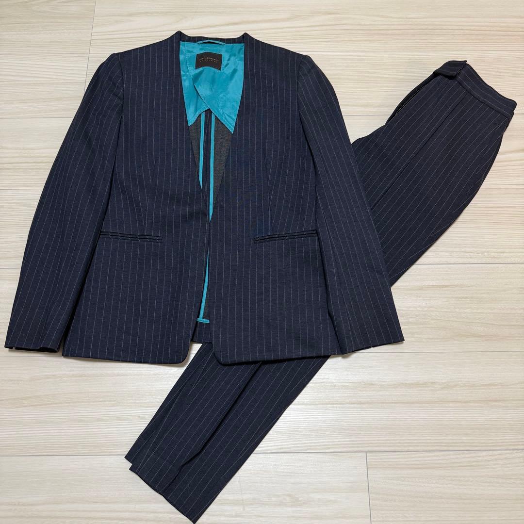 【美品✨】トゥモローランドコレクション　セットアップ ノーカラー パンツスーツ