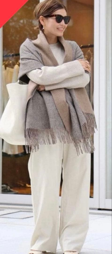 THROW/スロー DOUBLE FACE GLENチェックストール