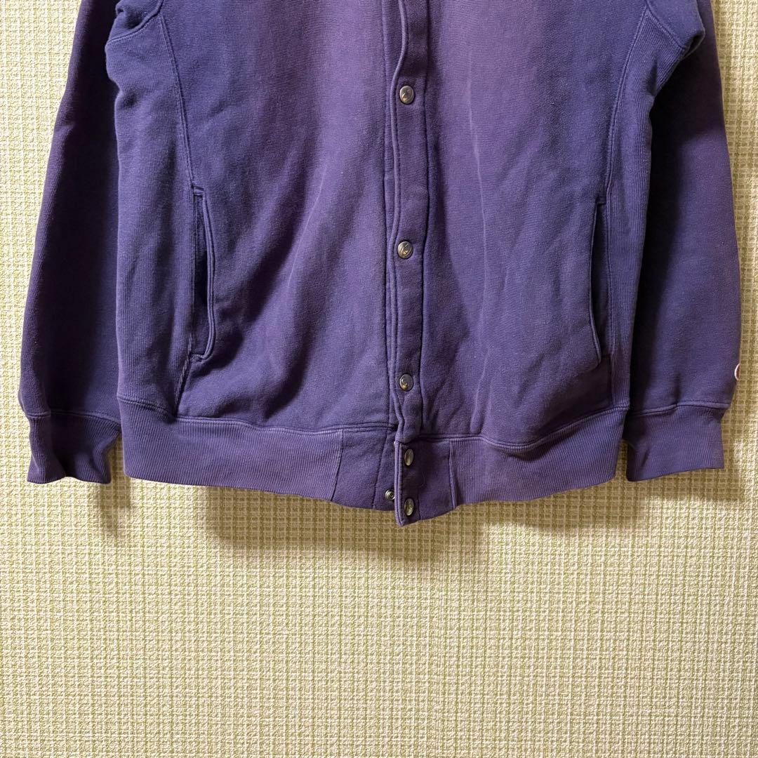 90s Champion スゥエットカーディガン 茄子紺