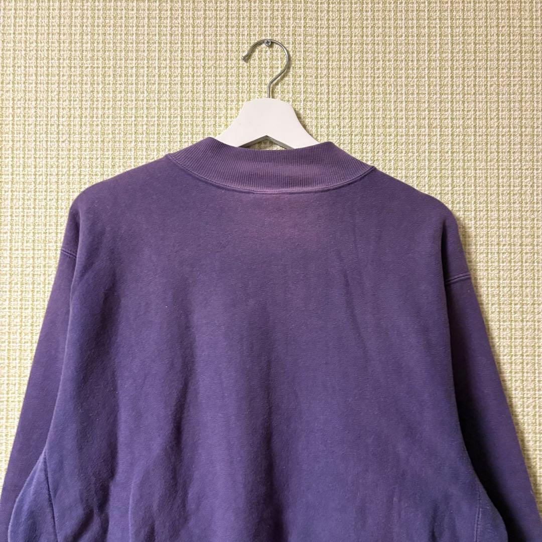 90s Champion スゥエットカーディガン 茄子紺